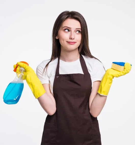 Professional cleaner preparing a fresh and spotless interior