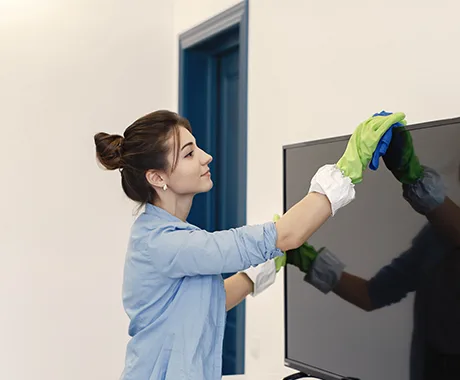 Customer support and cleaning consultation illustration